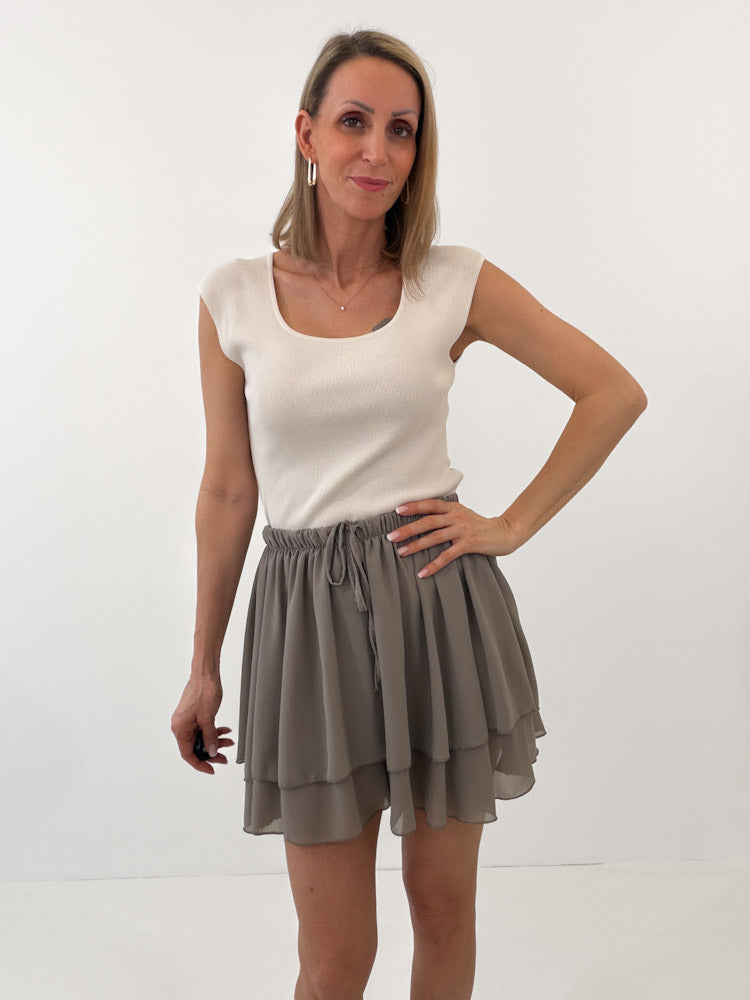 "Bella Skort" weicher Hosenrock - mocca
