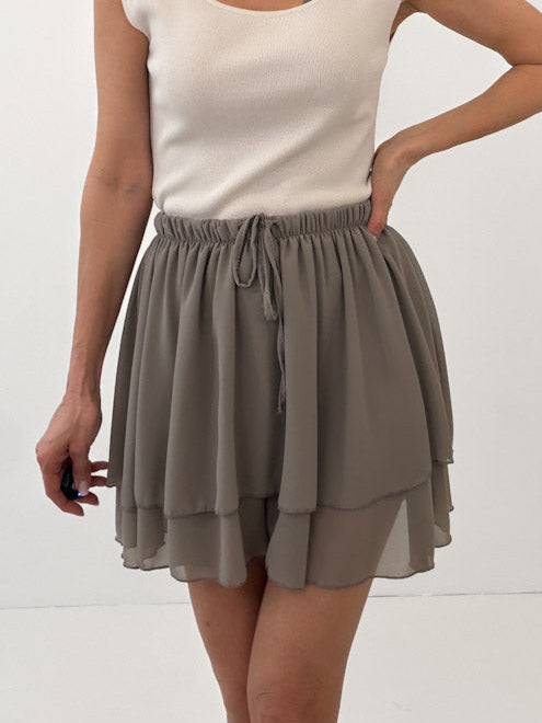 "Bella Skort" weicher Hosenrock - mocca