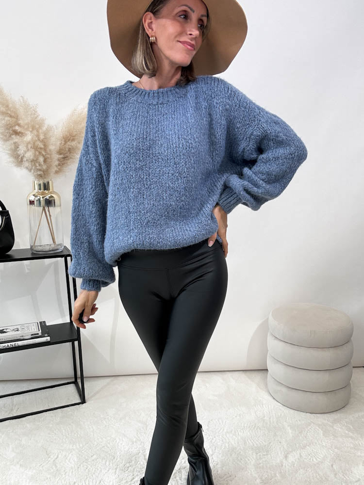 "Softi" kuscheliger Pulli - blau