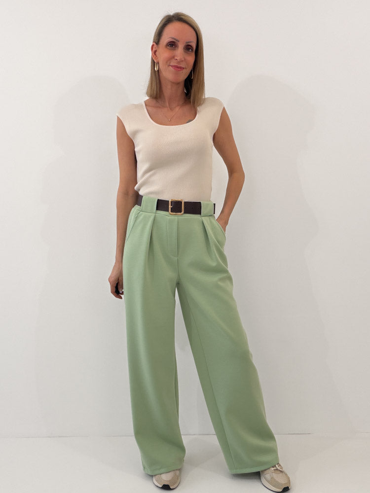 "Pari" elastische Hose aus Viskose  - mint