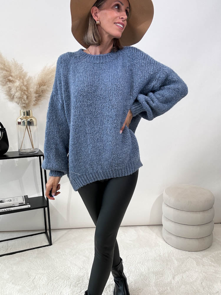 "Softi" kuscheliger Pulli - blau