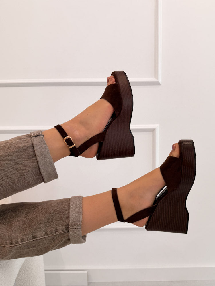 "Garda" bequeme Wedges - braun