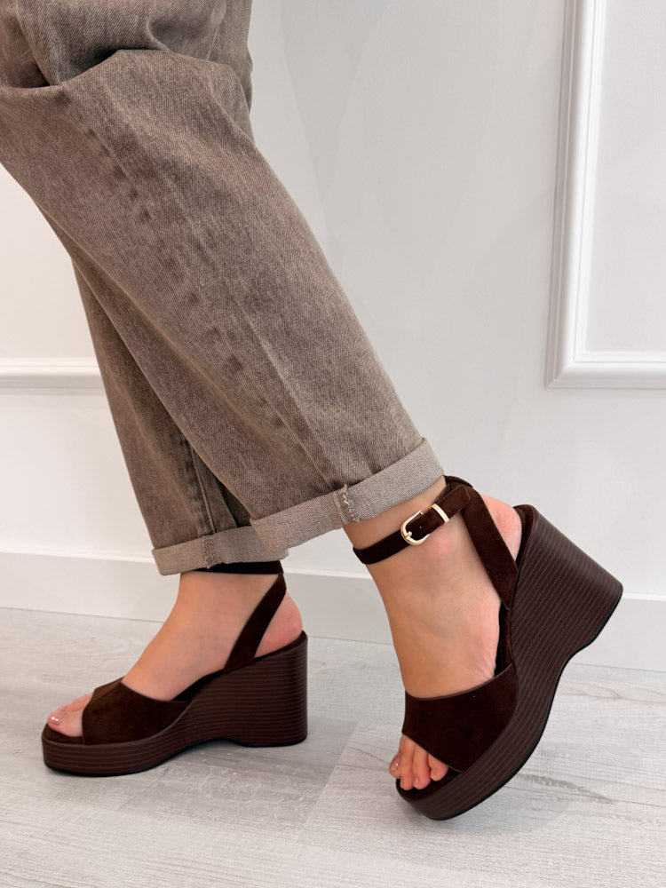 "Garda" bequeme Wedges - braun