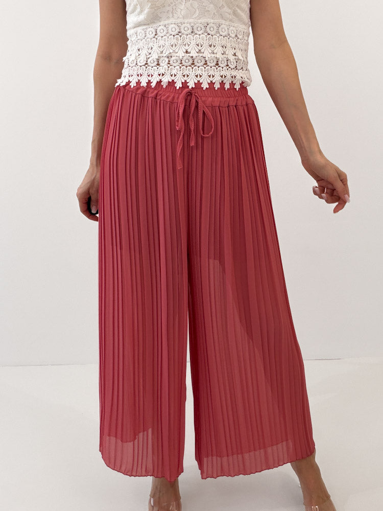 Culotte Plissee Hose - indian rose