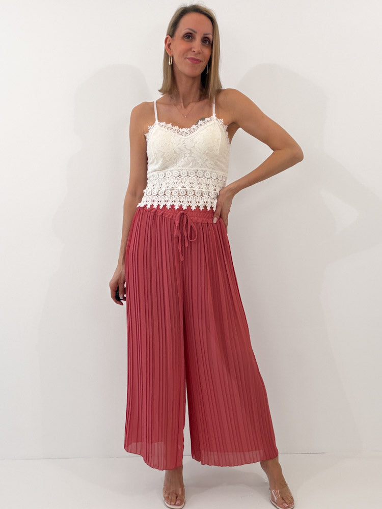Culotte Plissee Hose - indian rose