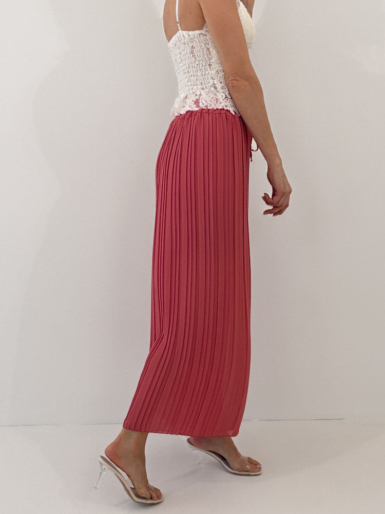 Plissee Culotte Hose - indian rose