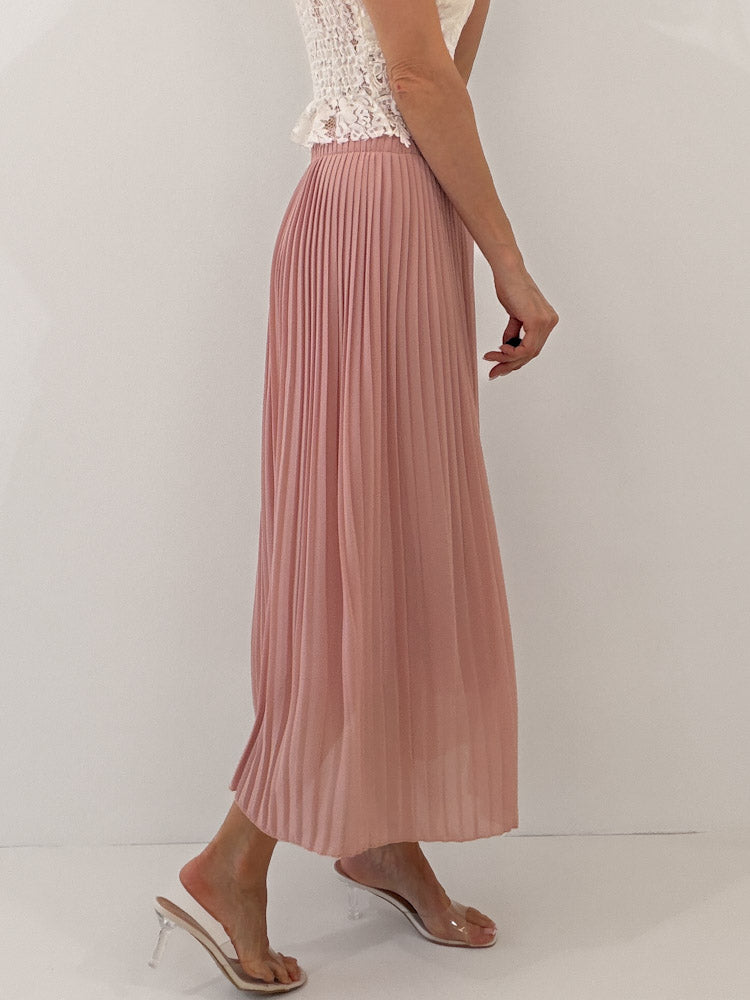 "Skirt" stylischer Plissee Rock - hellrosa