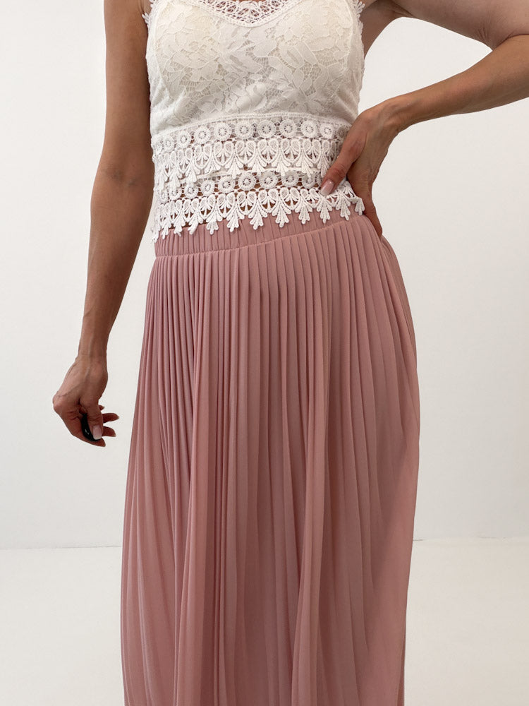 "Skirt" stylischer Plissee Rock - hellrosa