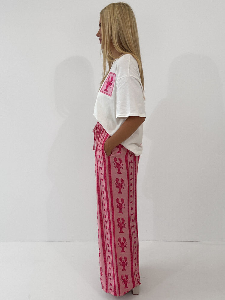 "Mare Mio Lobster" stylische Hose aus Viscose - rosa/pink