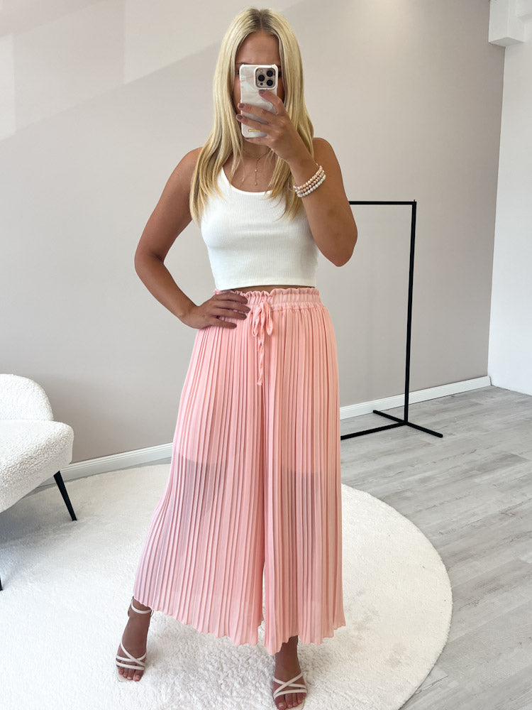 Plissee Culotte Hose - light peach