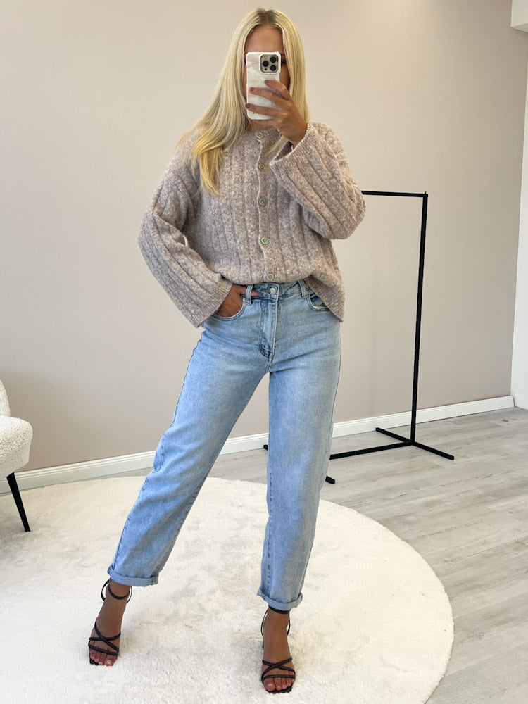 "Marbella" weicher Cardigan aus Lana Wolle - dk.beige