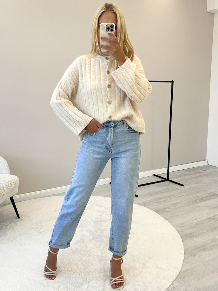 "Marbella" weicher Cardigan aus Lana Wolle - creme