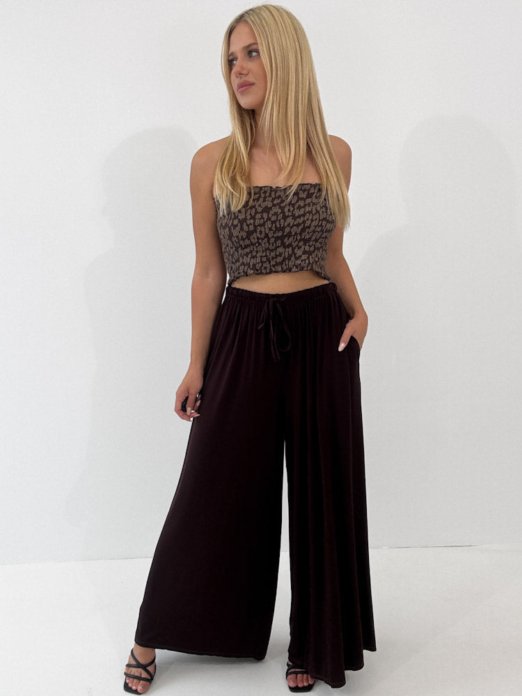 "Pienza" weiche Hose aus Viscose - braun