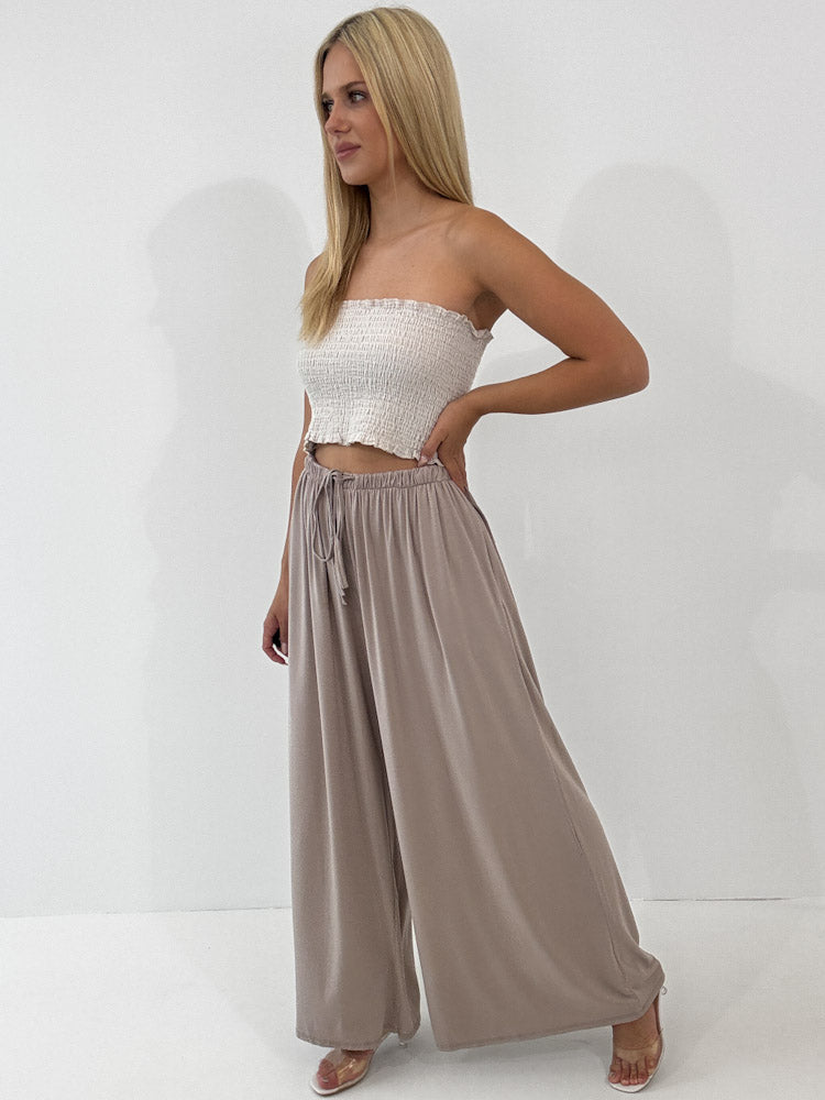 "Bari" Tube Top aus Baumwolle - beige