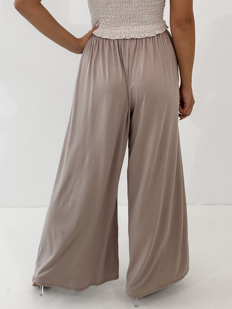 "Pienza" weiche Hose aus Viscose - dunkelbeige