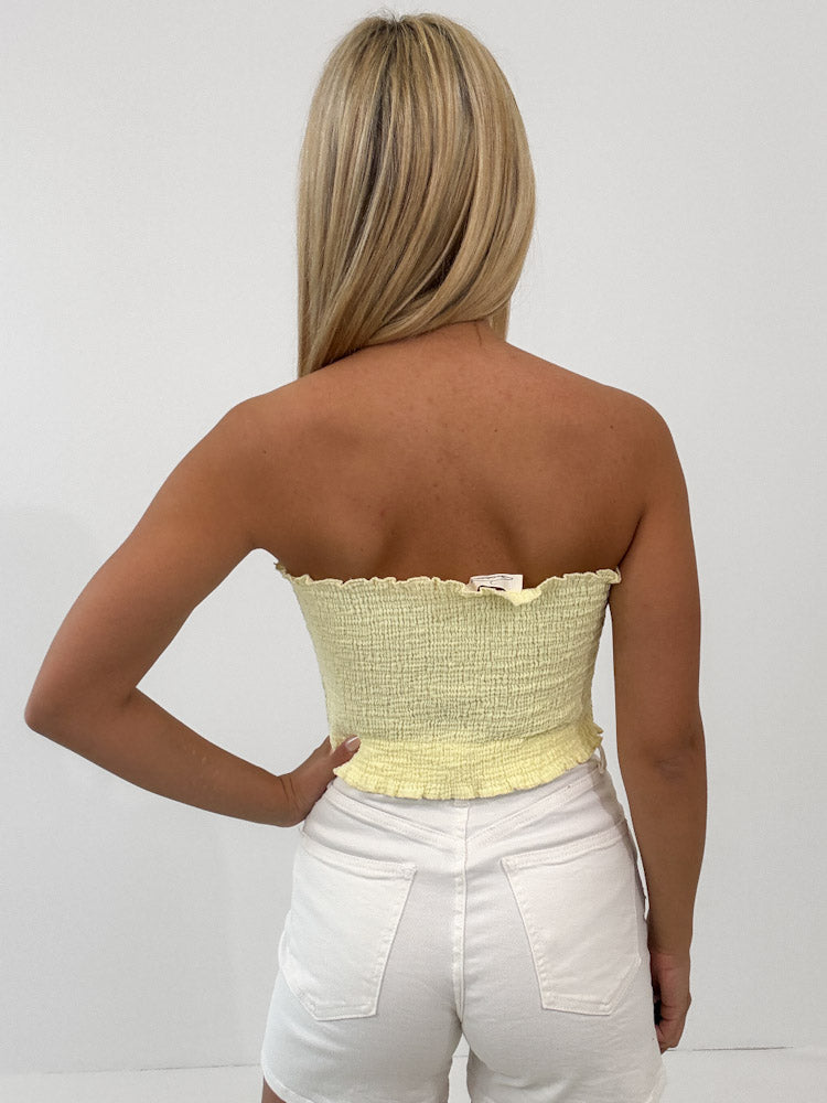 "Bari" Tube Top aus Baumwolle - gelb