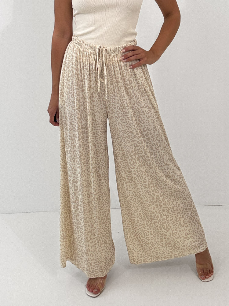 "Pienza Leo" weiche Hose aus Viscose - beige/creme