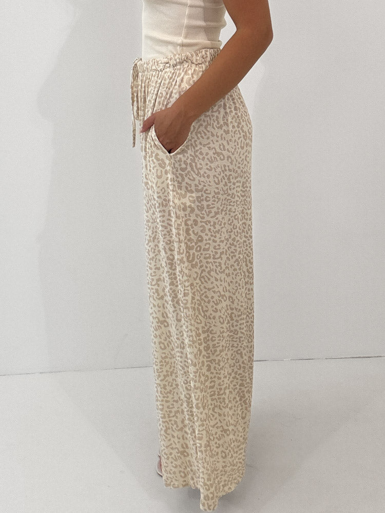 "Pienza Leo" weiche Hose aus Viscose - beige/creme