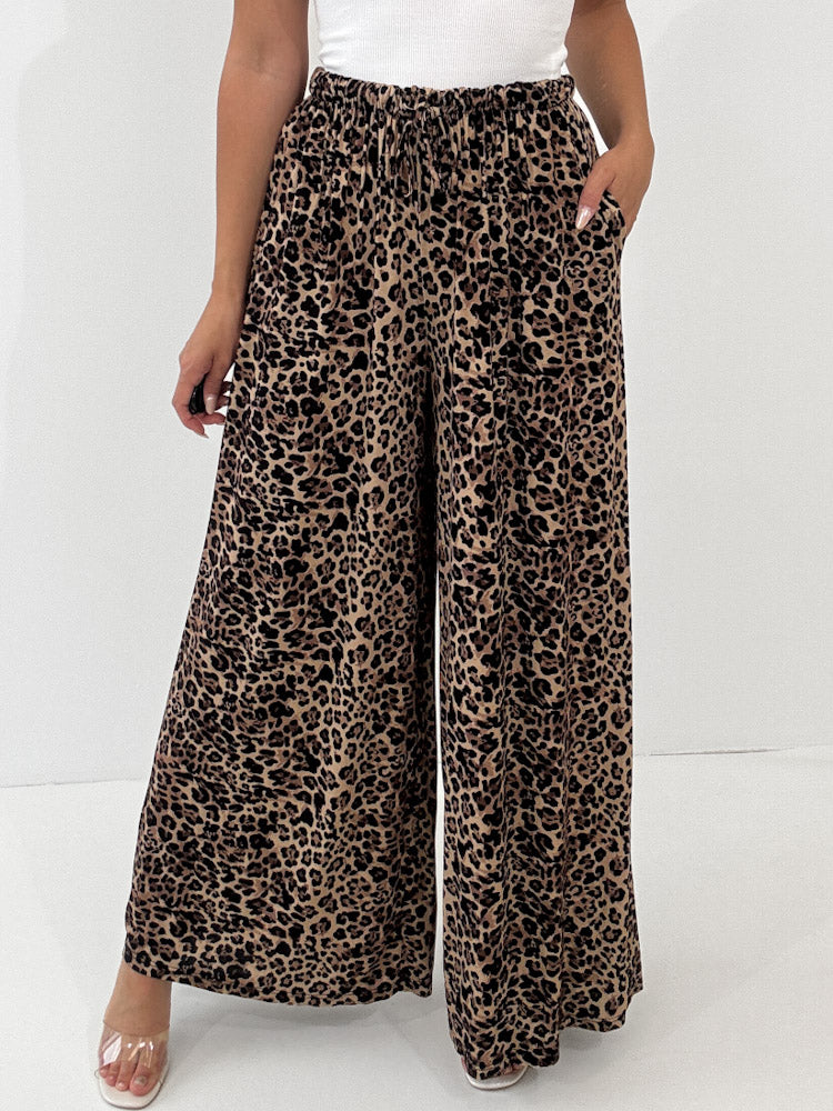 "Pienza Leo" weiche Hose aus Viscose - camel/schwarz