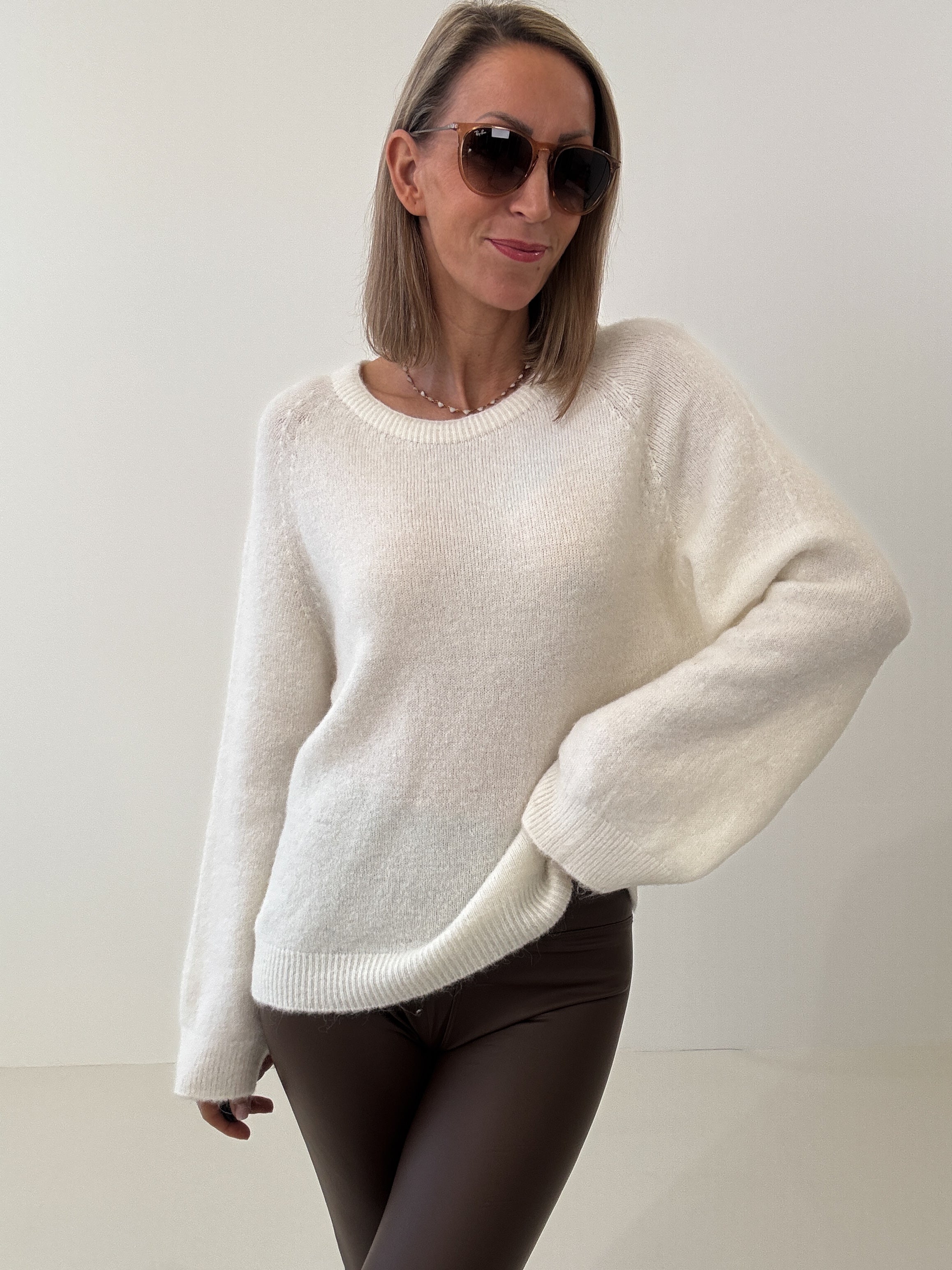 „Lana" kuscheliger Baby Alpaka Pullover - creme