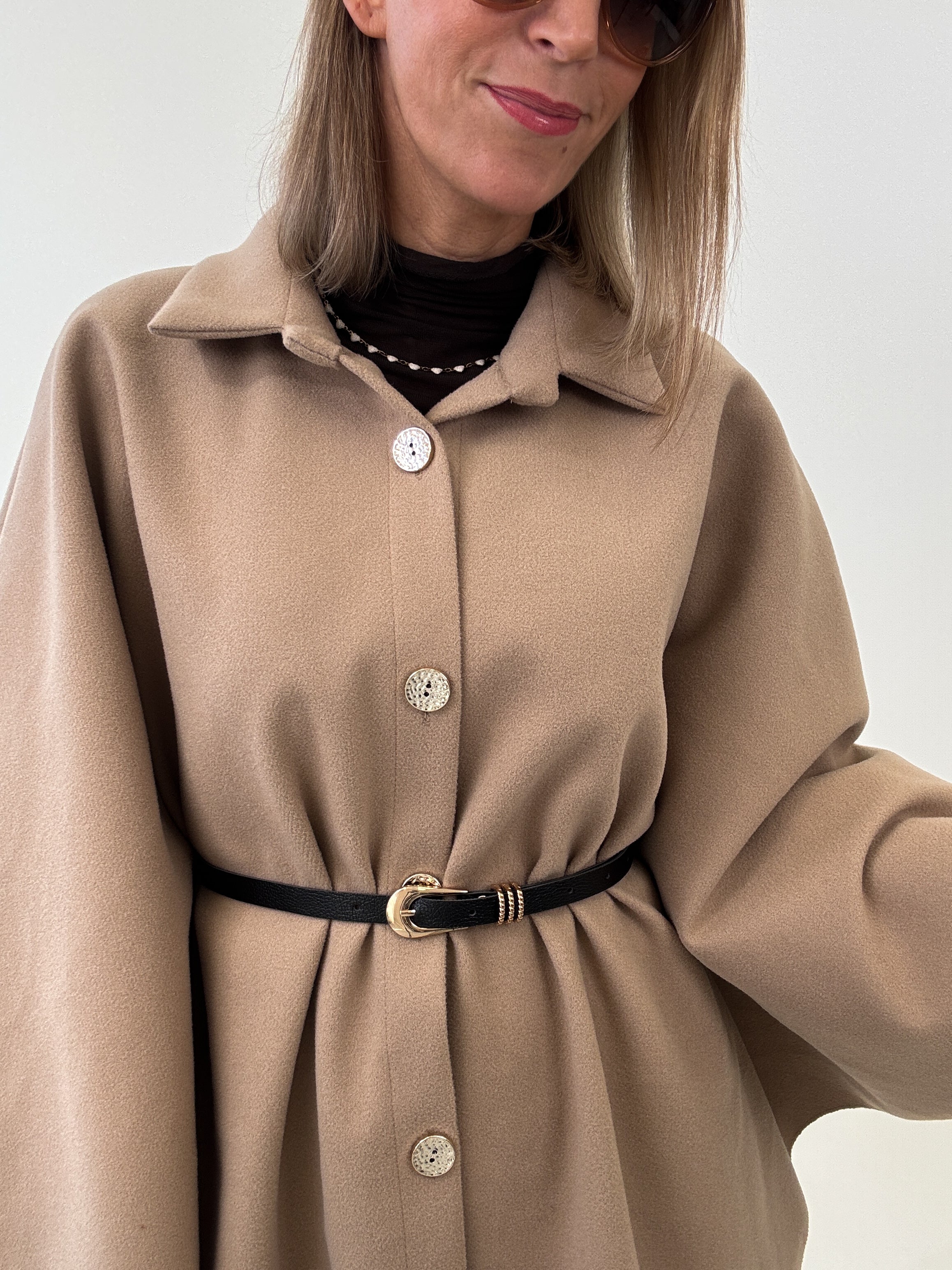 "Barolo" schöner Poncho - camel