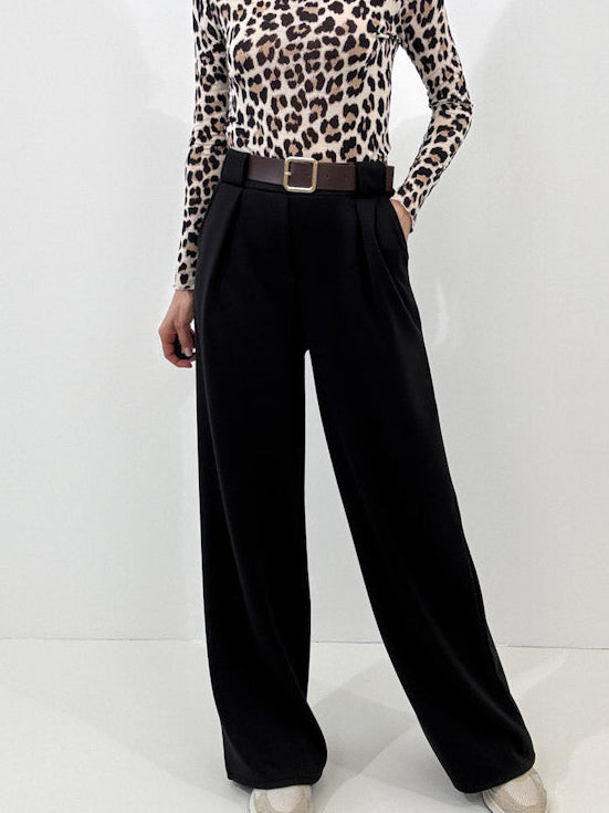 "Pari" elastische Hose aus Viskose  - schwarz