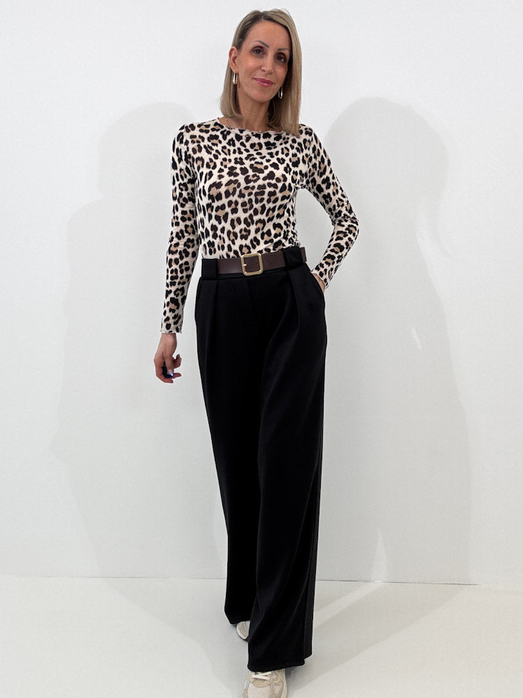 "Pari" elastische Hose aus Viskose  - schwarz