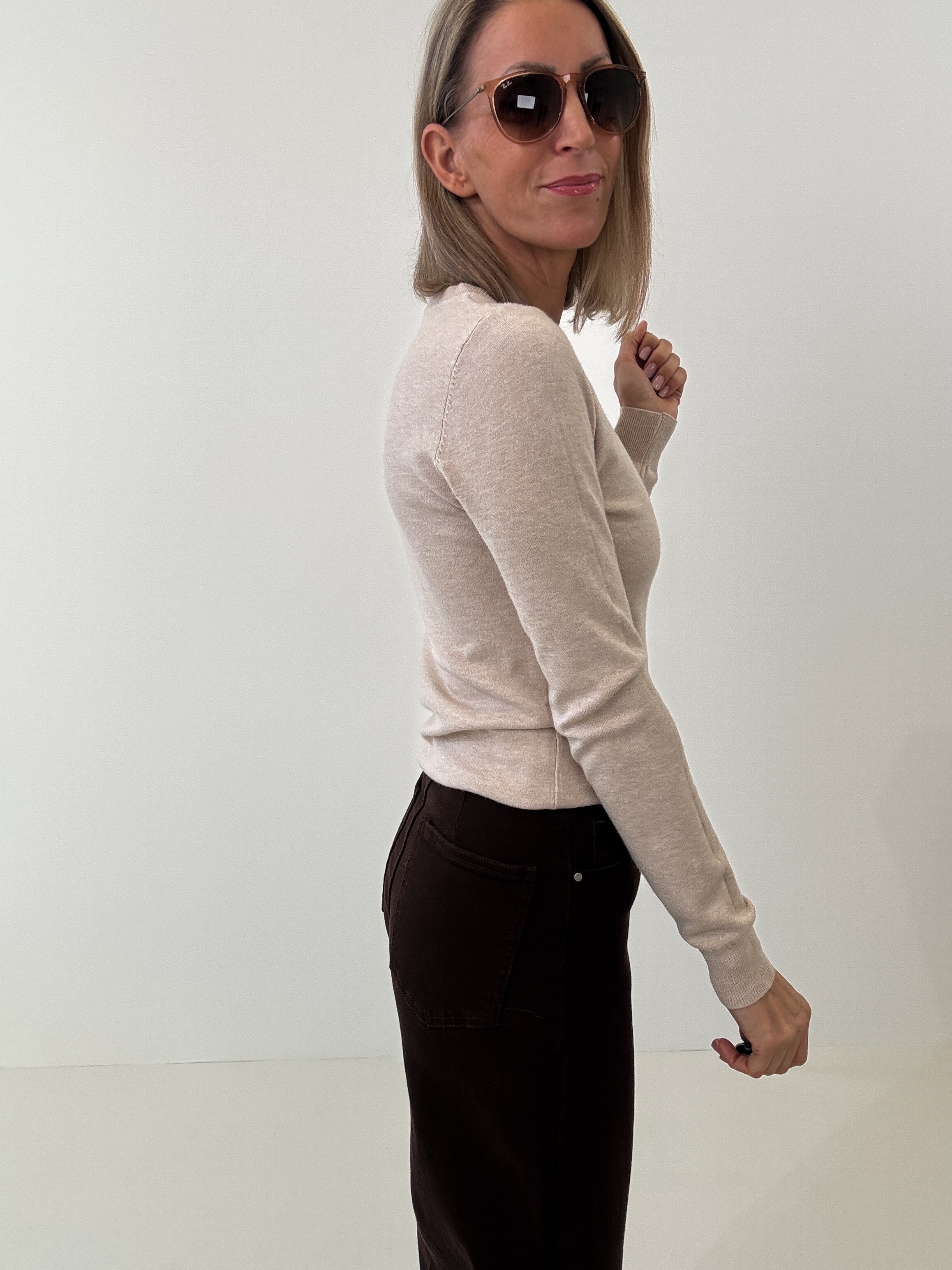 "Cushy" kuscheliger Cashmere Pullover - beige