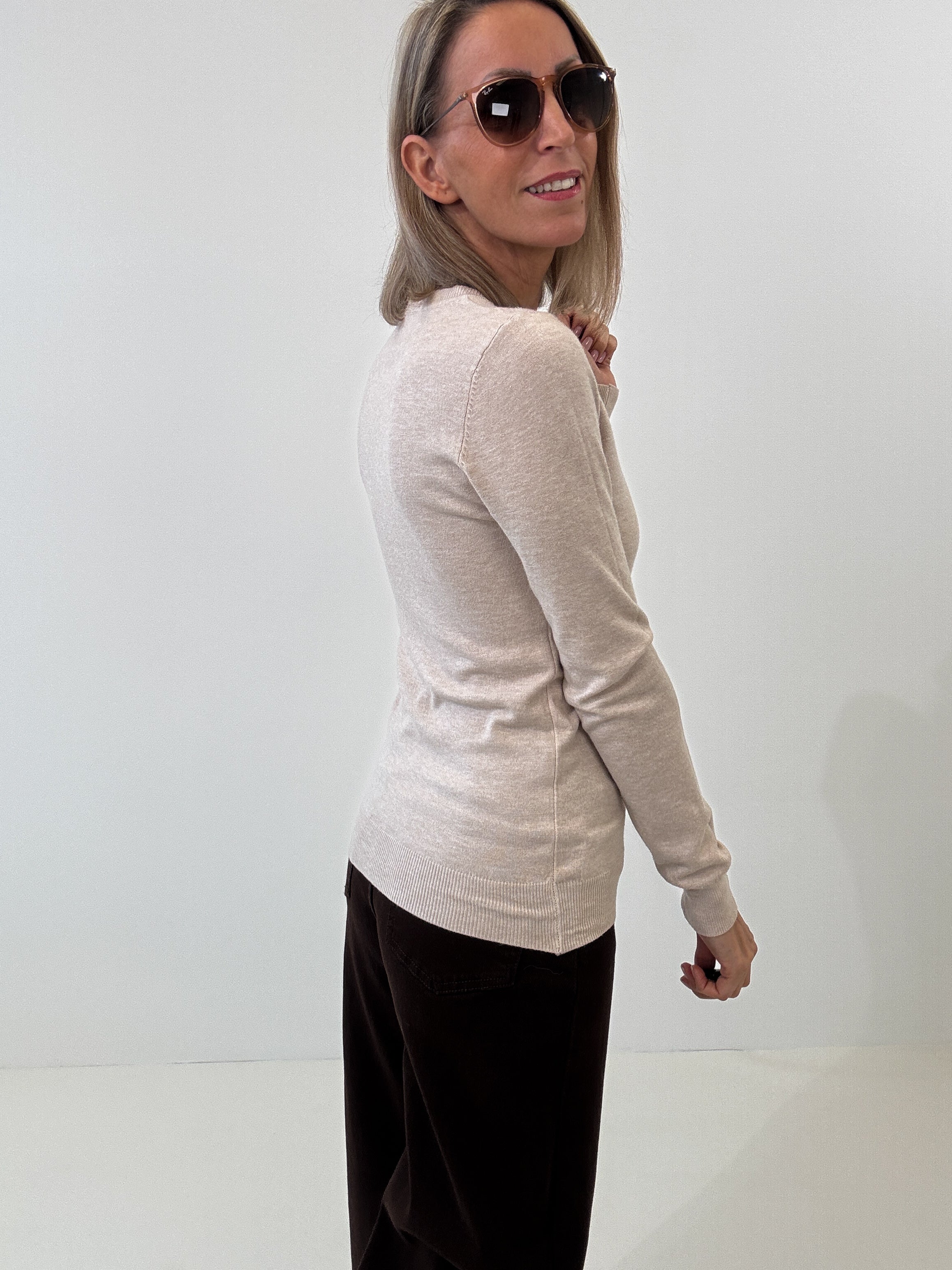 "Cushy" kuscheliger Cashmere Pullover - beige