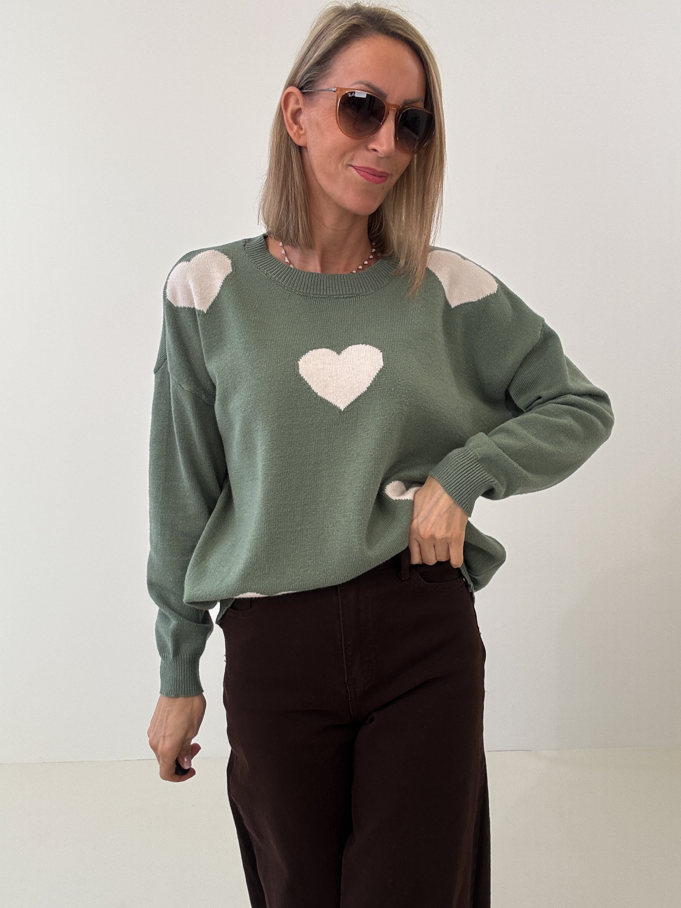 "Simply Heart" Pullover aus Viscose - grün