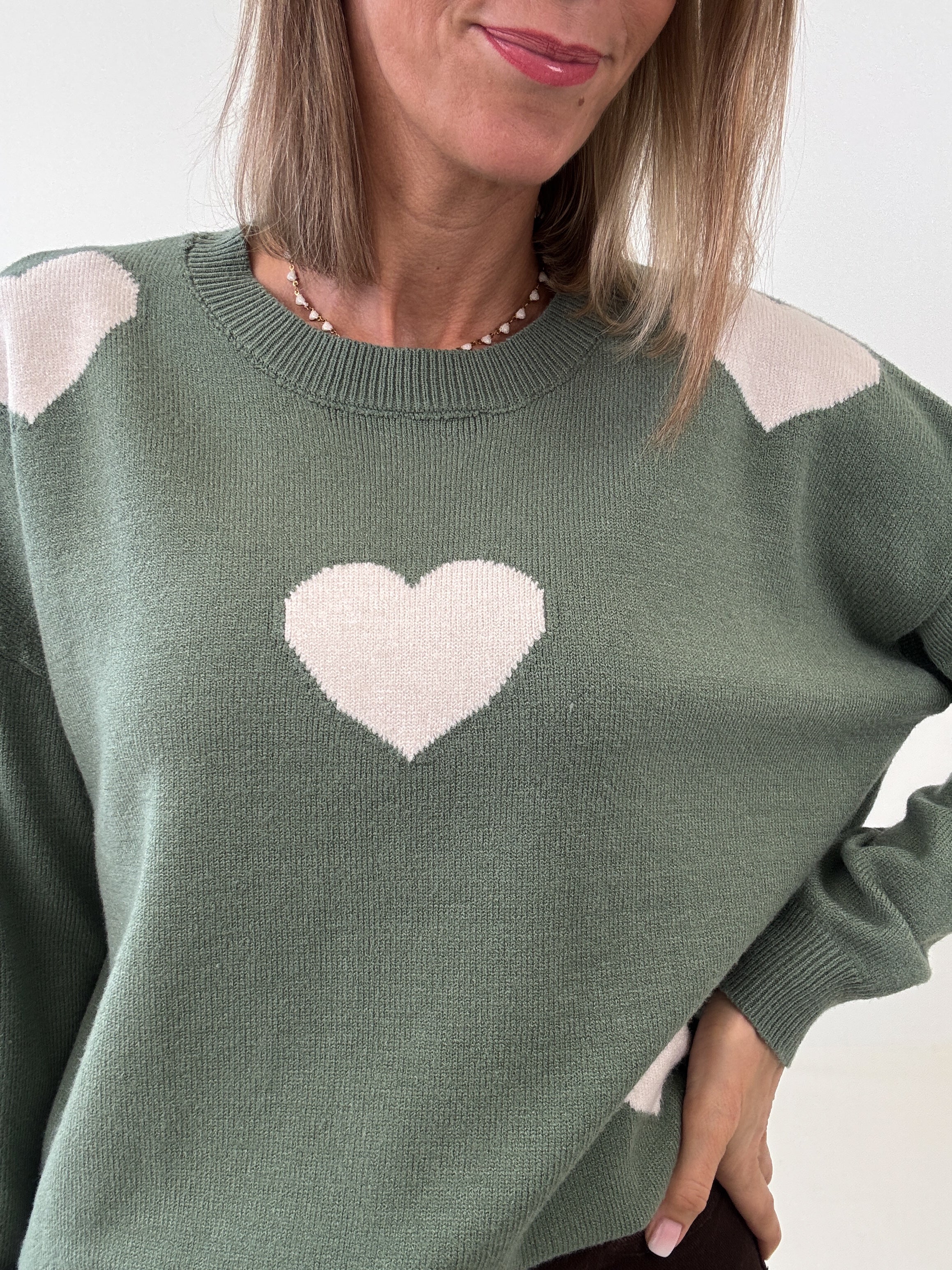 "Simply Heart" Pullover aus Viscose - grün