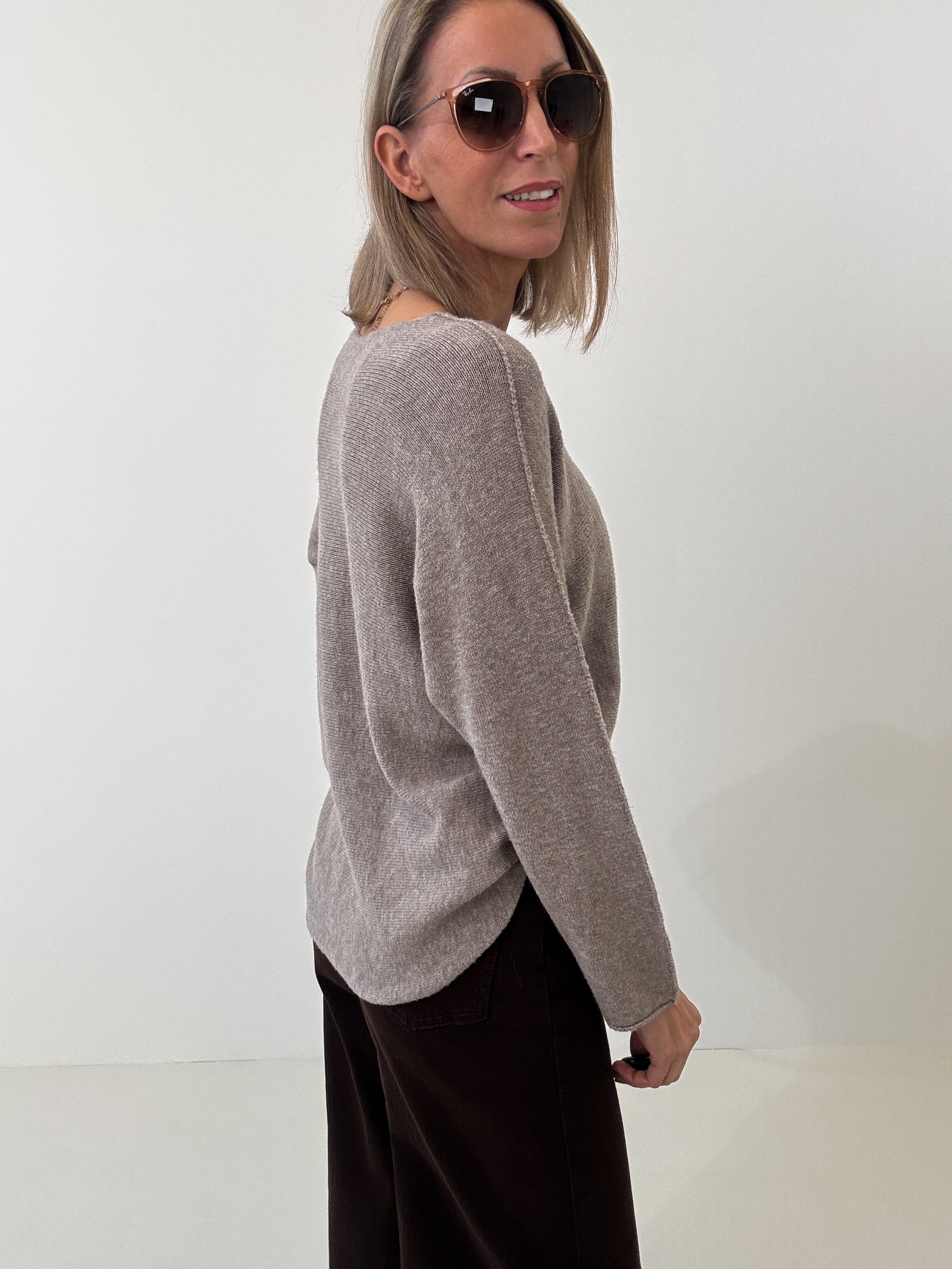 „Vicenza" weicher Pullover mit Viscose - mocca