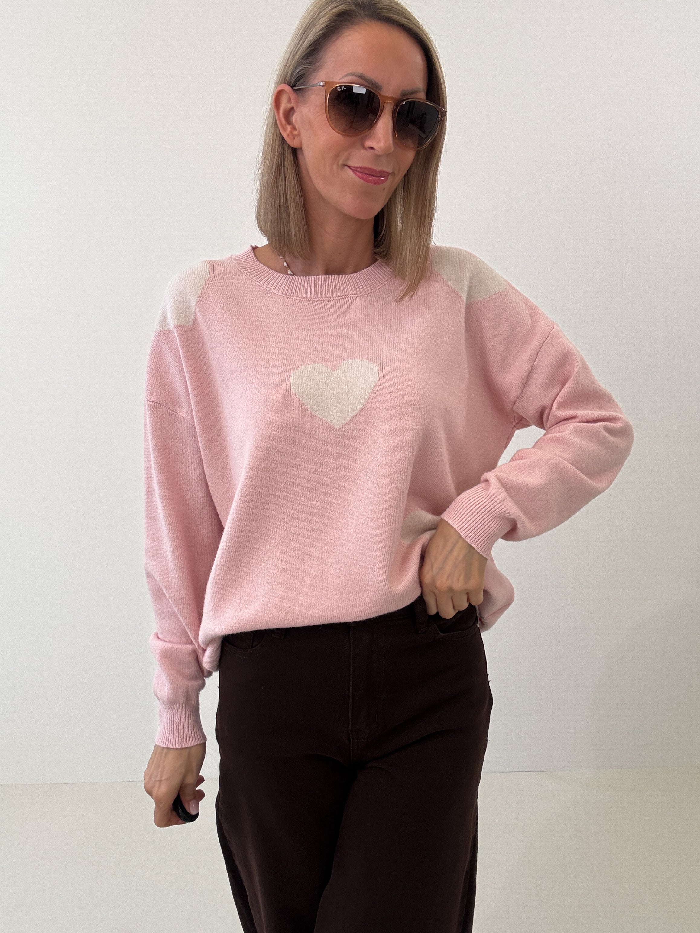 "Simply Heart" Pullover aus Viscose - rosa