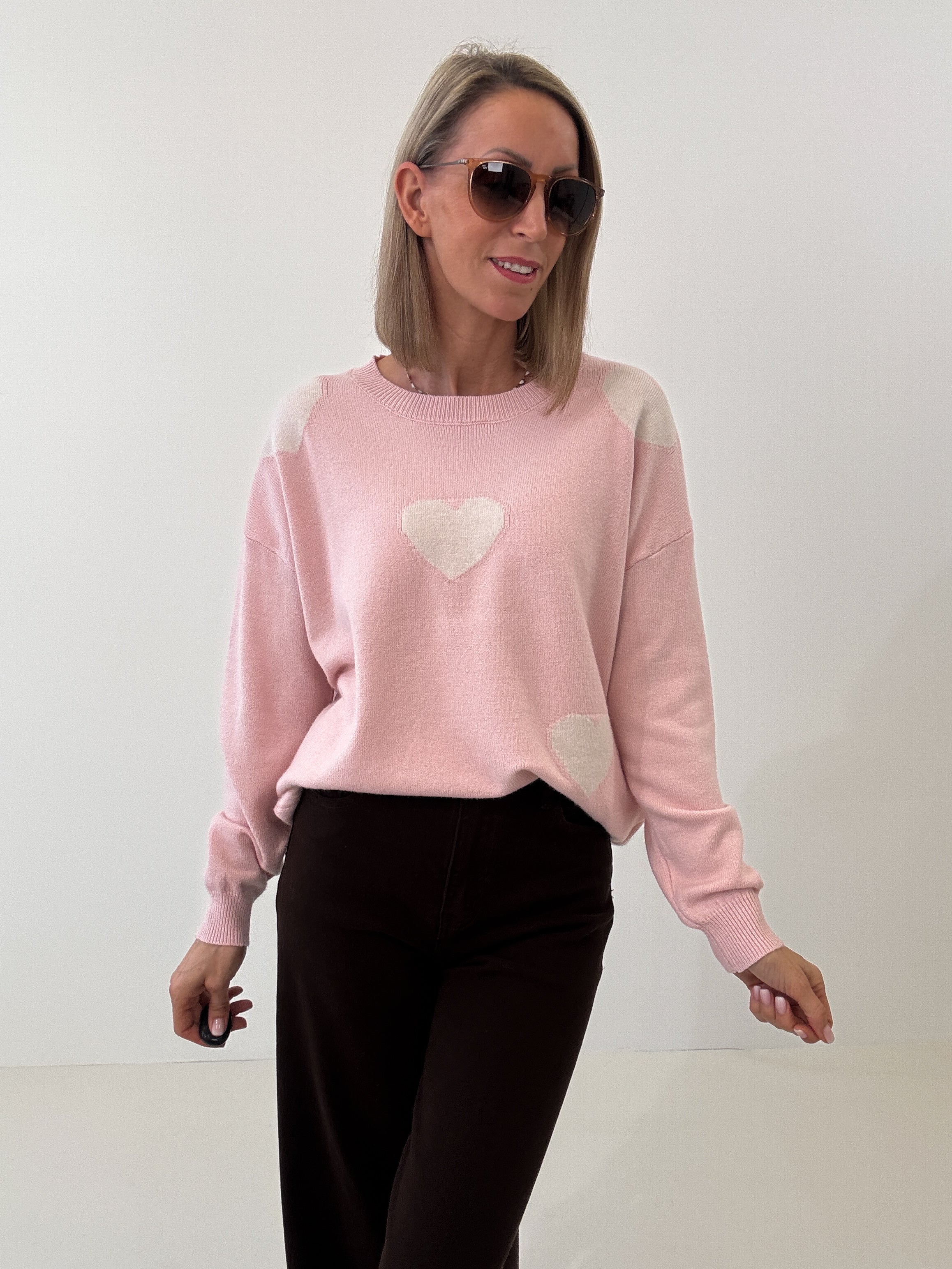"Simply Heart" Pullover aus Viscose - rosa