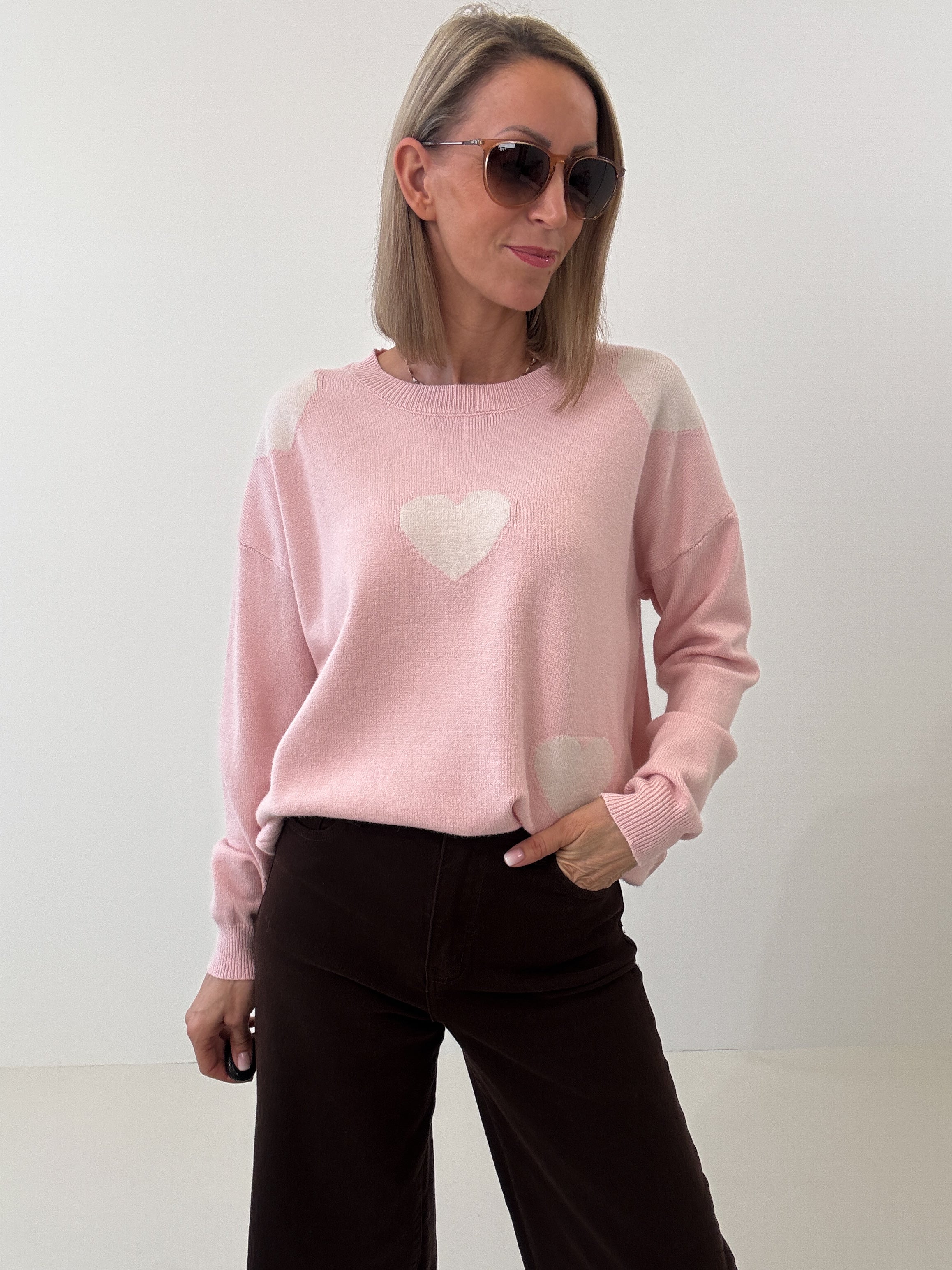 "Simply Heart" Pullover aus Viscose - rosa