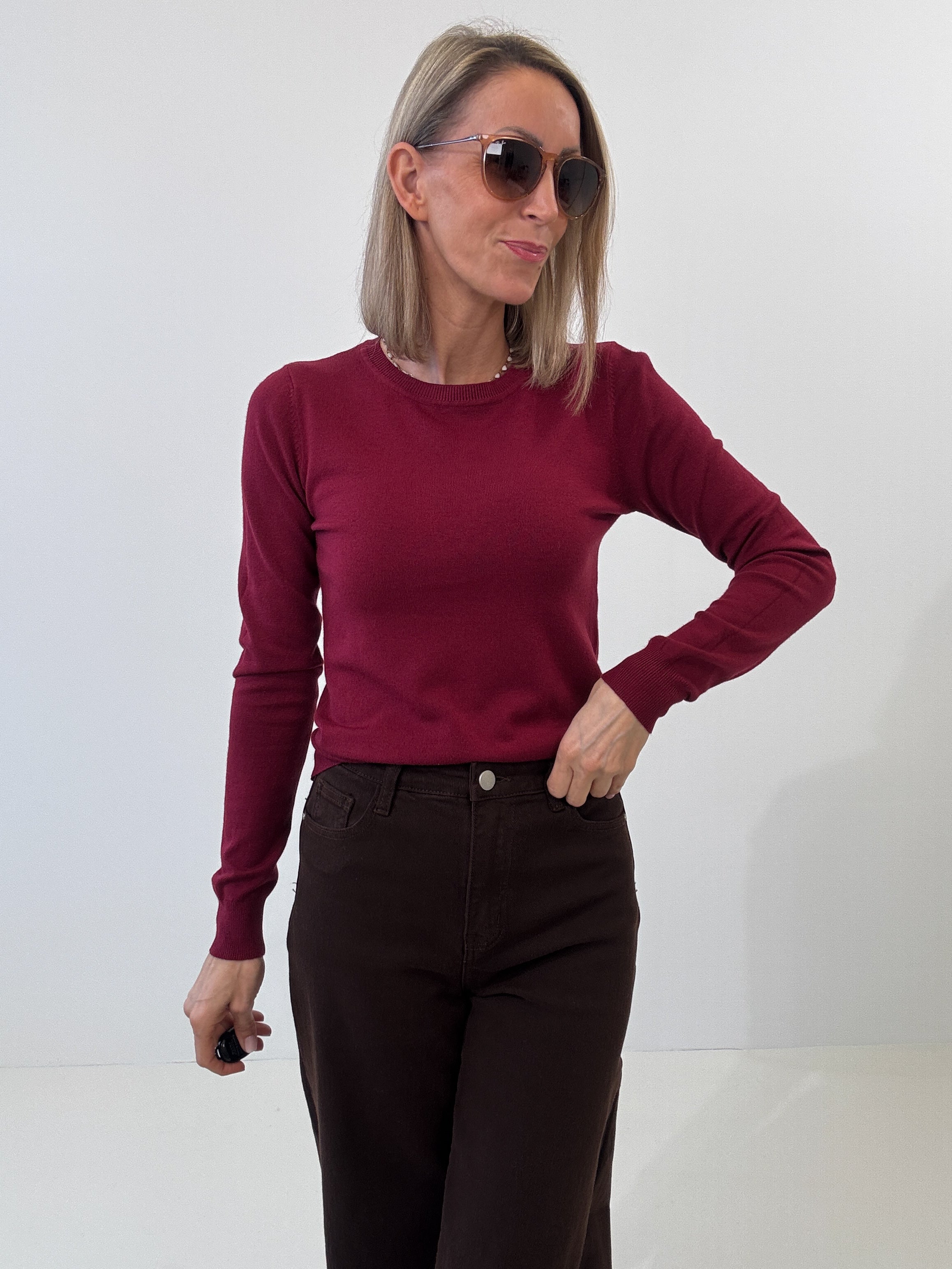 "Cushy" kuscheliger Cashmere Pullover - bordeaux