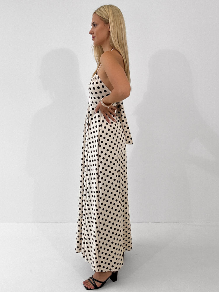 "Luciana Dots" schickes Kleid aus Viscose - beige/braun