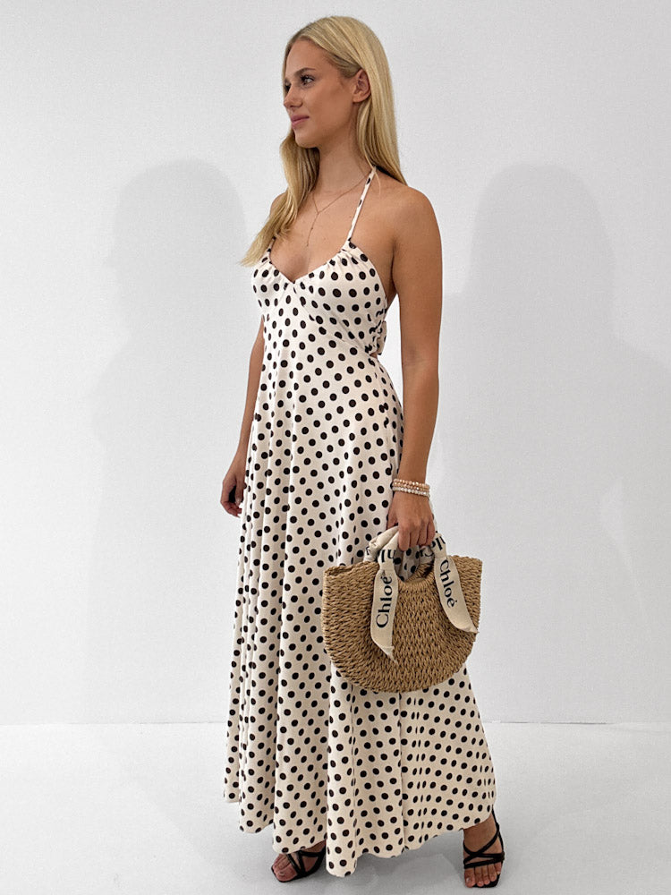"Luciana Dots" schickes Kleid aus Viscose - beige/braun