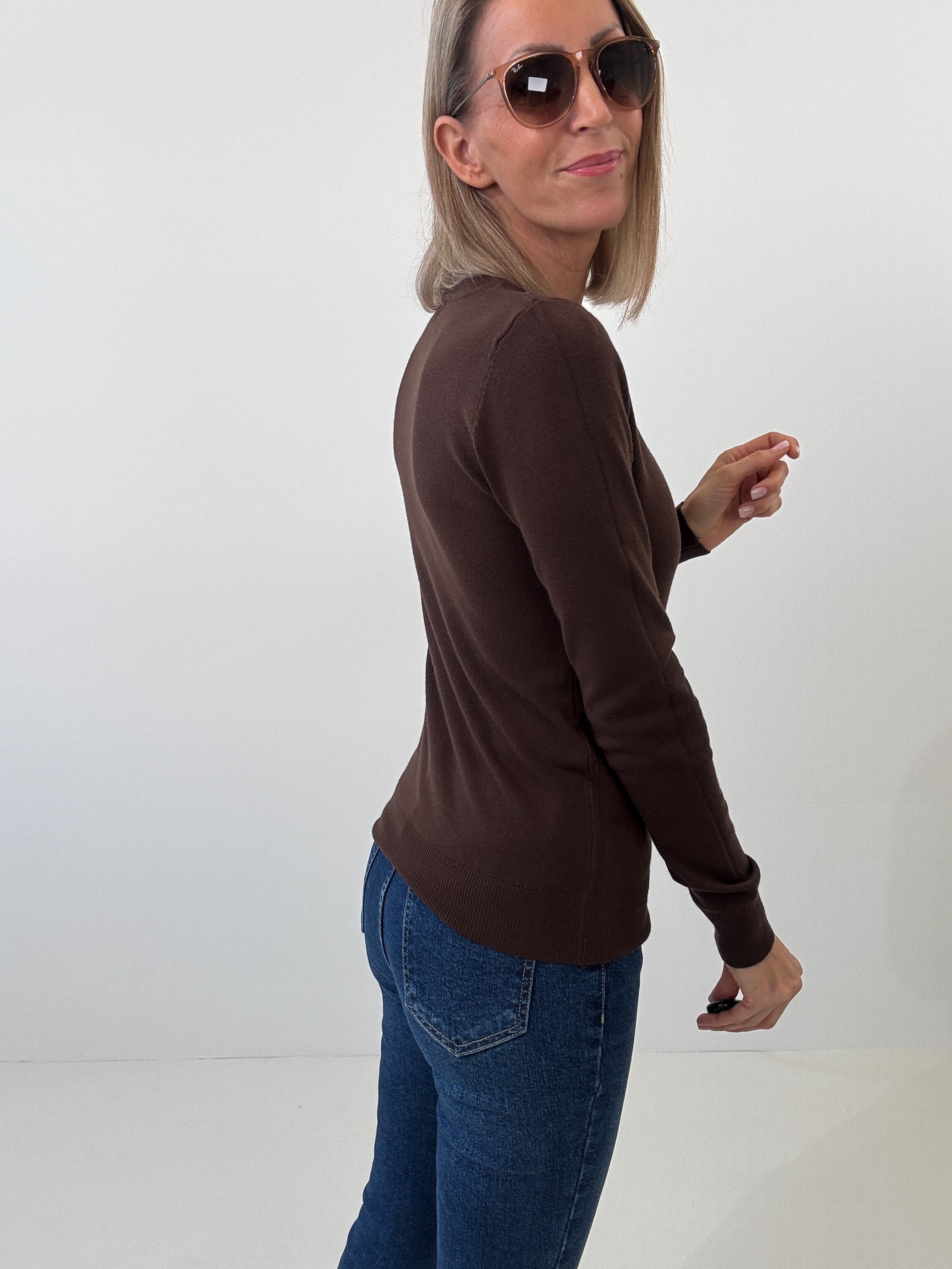 "Cushy" kuscheliger Cashmere Pullover - choco braun