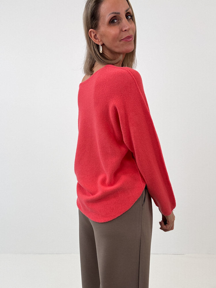 "Vicenza" weicher Pullover mit Viscose - coral