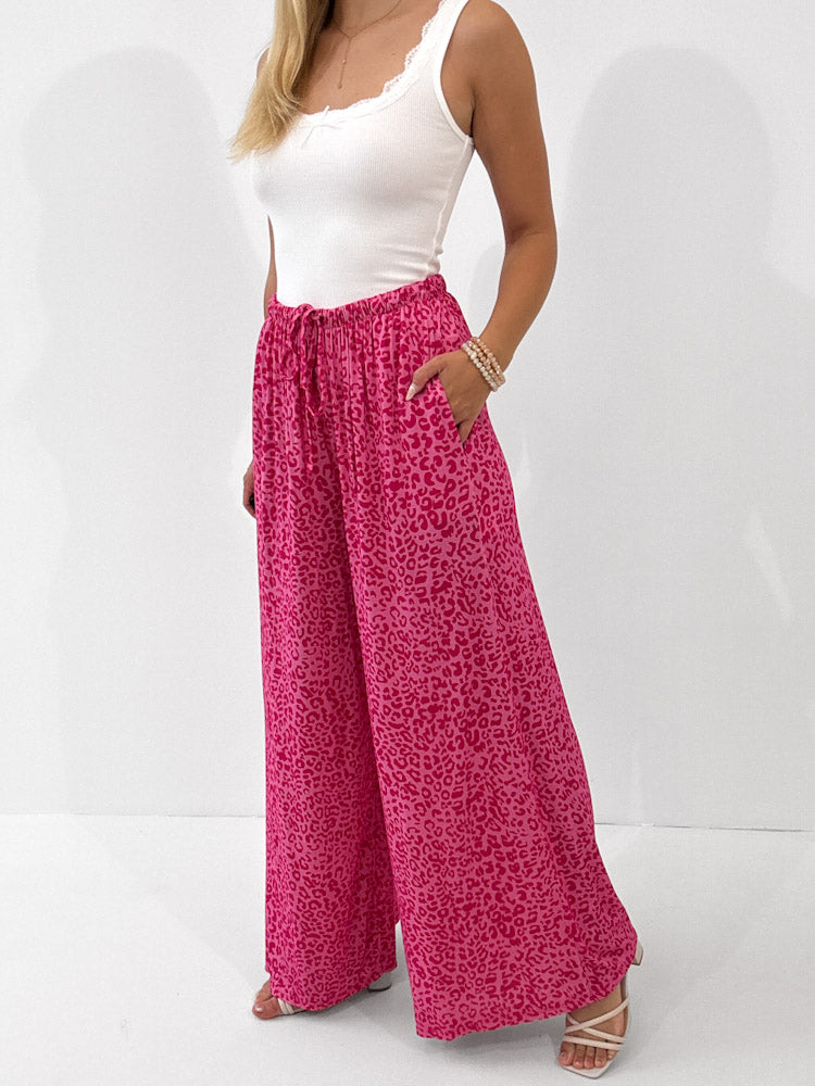 "Pienza Leo" weiche Hose aus Viscose - rosa/pink
