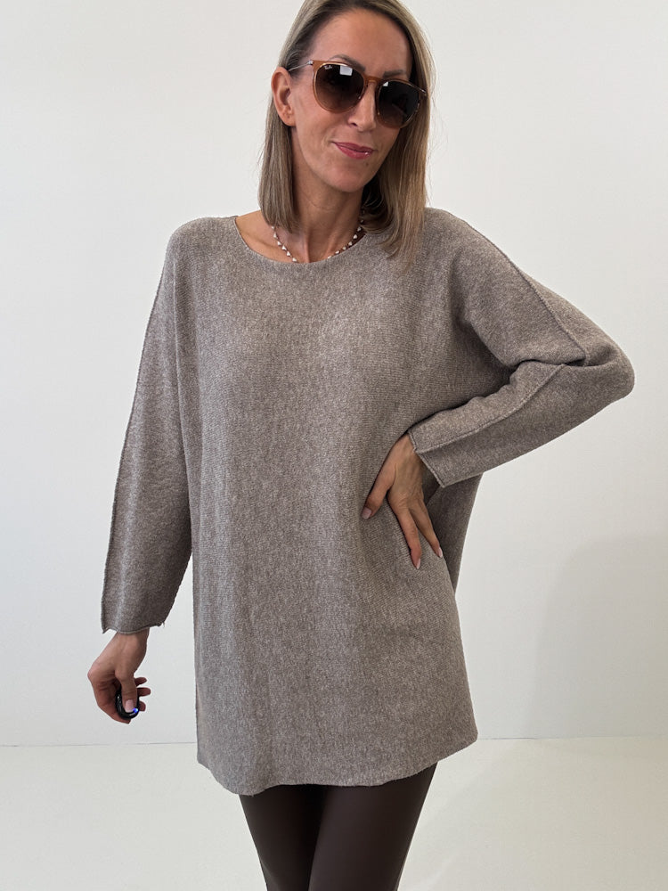 „Vicenza Long" weicher Pullover mit Viscose - mocca