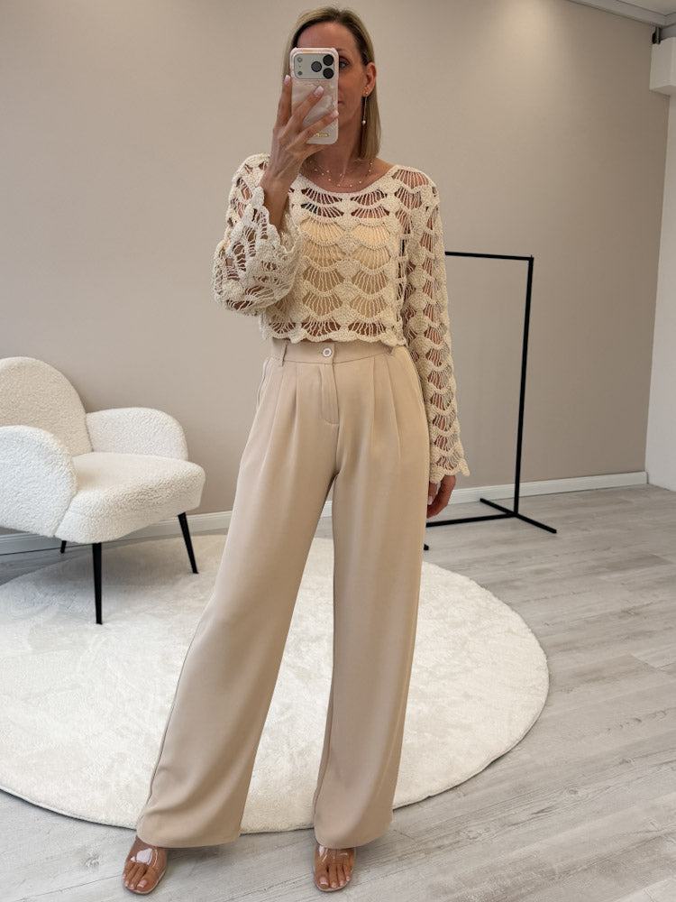 "Emilia" bequeme Hose - beige