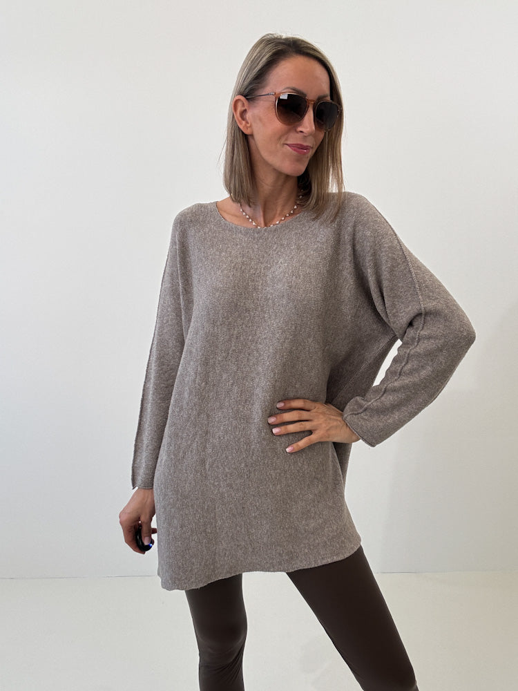 „Vicenza Long" weicher Pullover mit Viscose - mocca