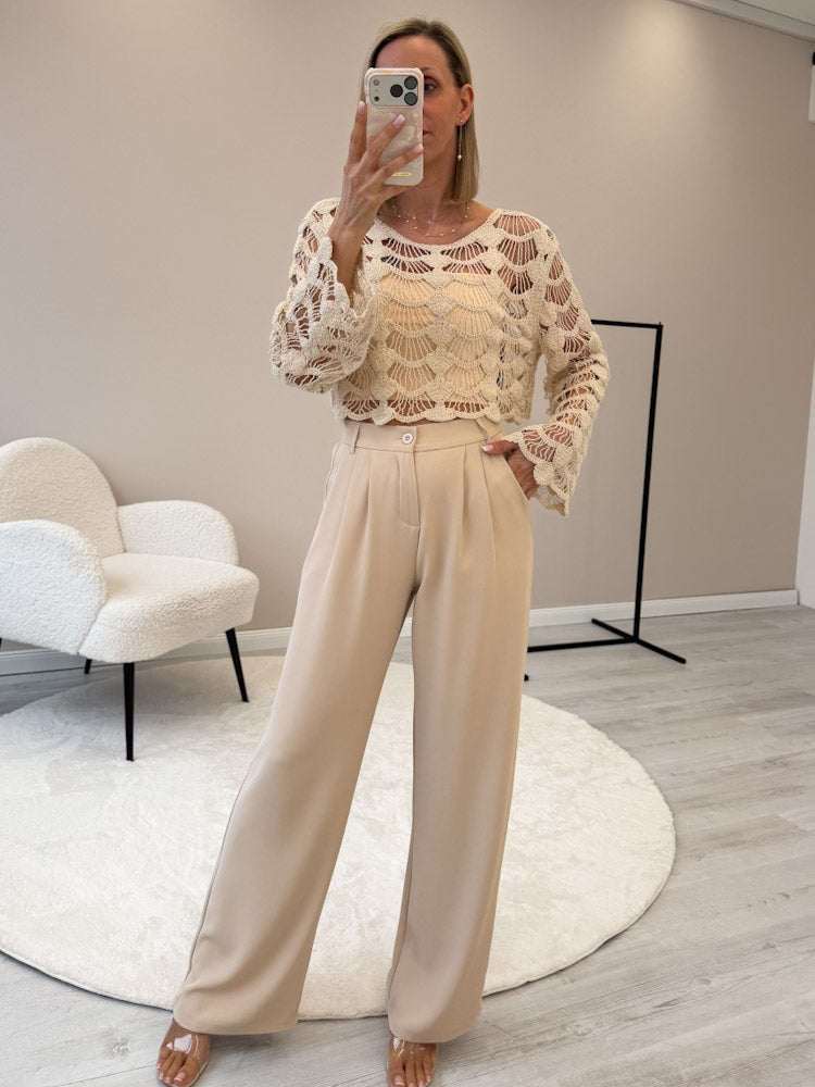 "Emilia" bequeme Hose - beige