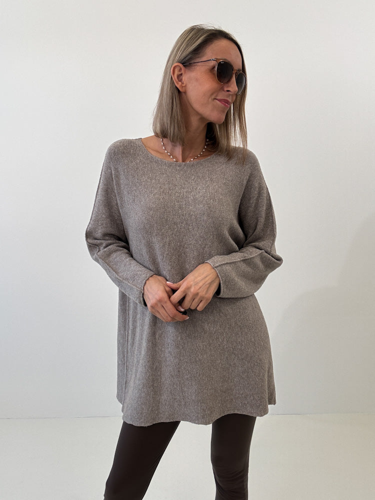 „Vicenza Long" weicher Pullover mit Viscose - mocca