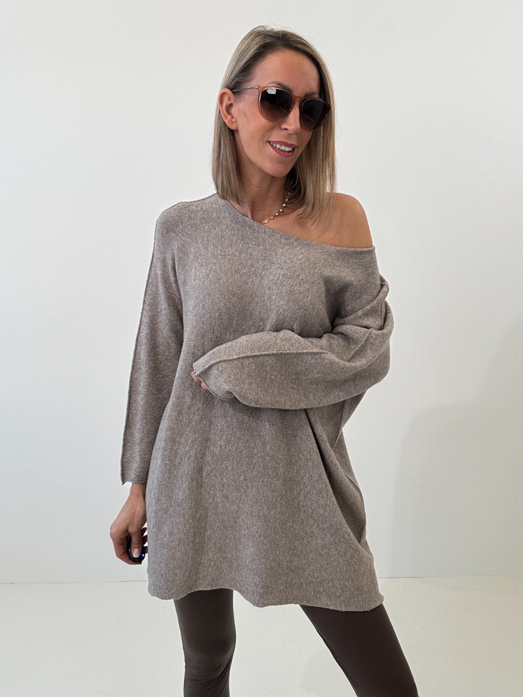 „Vicenza Long" weicher Pullover mit Viscose - mocca