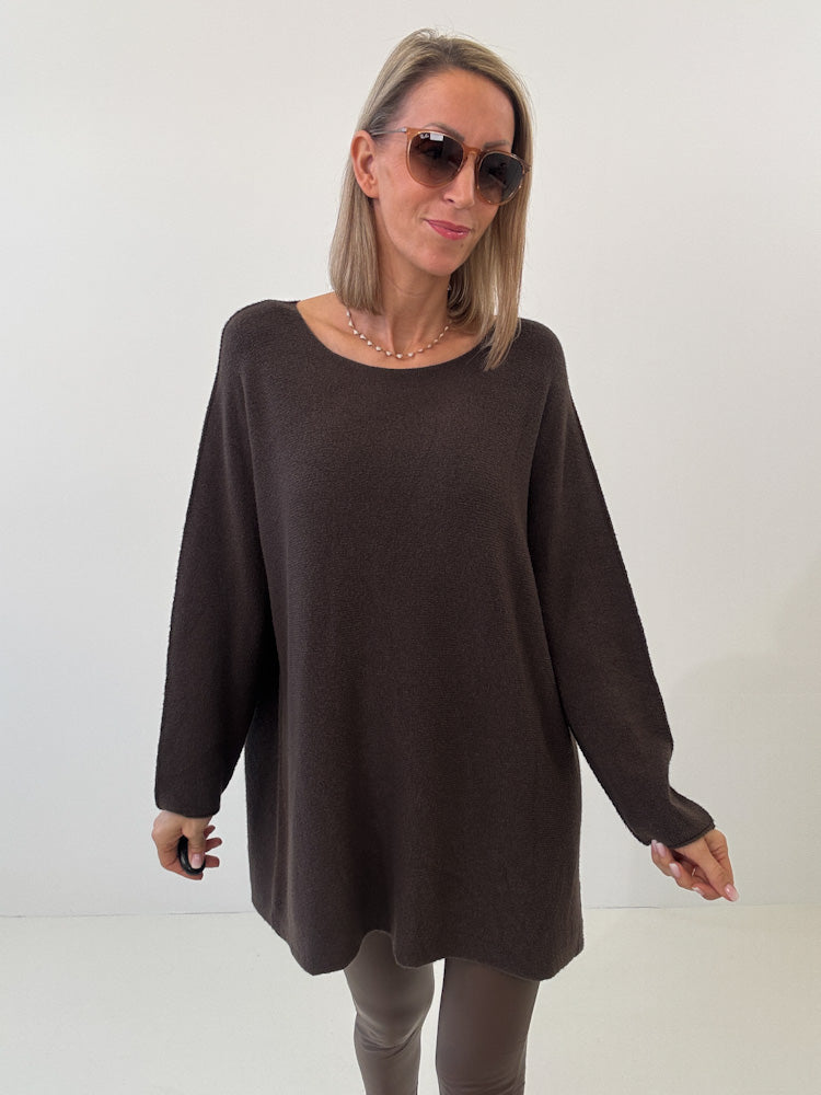 „Vicenza Long" weicher Pullover mit Viscose - braun