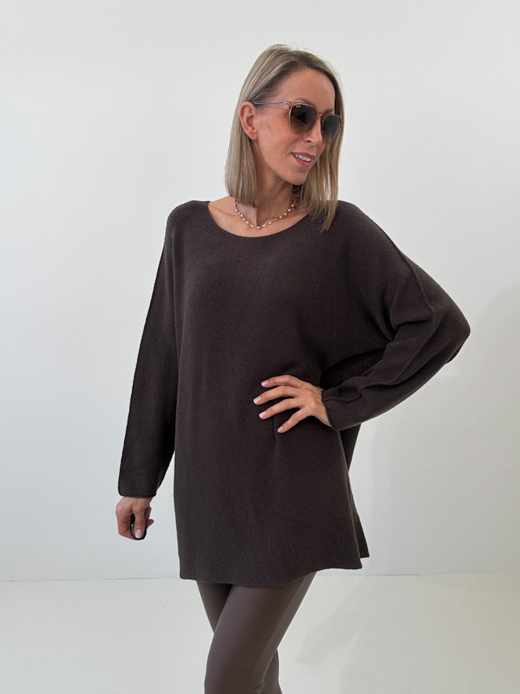 „Vicenza Long" weicher Pullover mit Viscose - braun