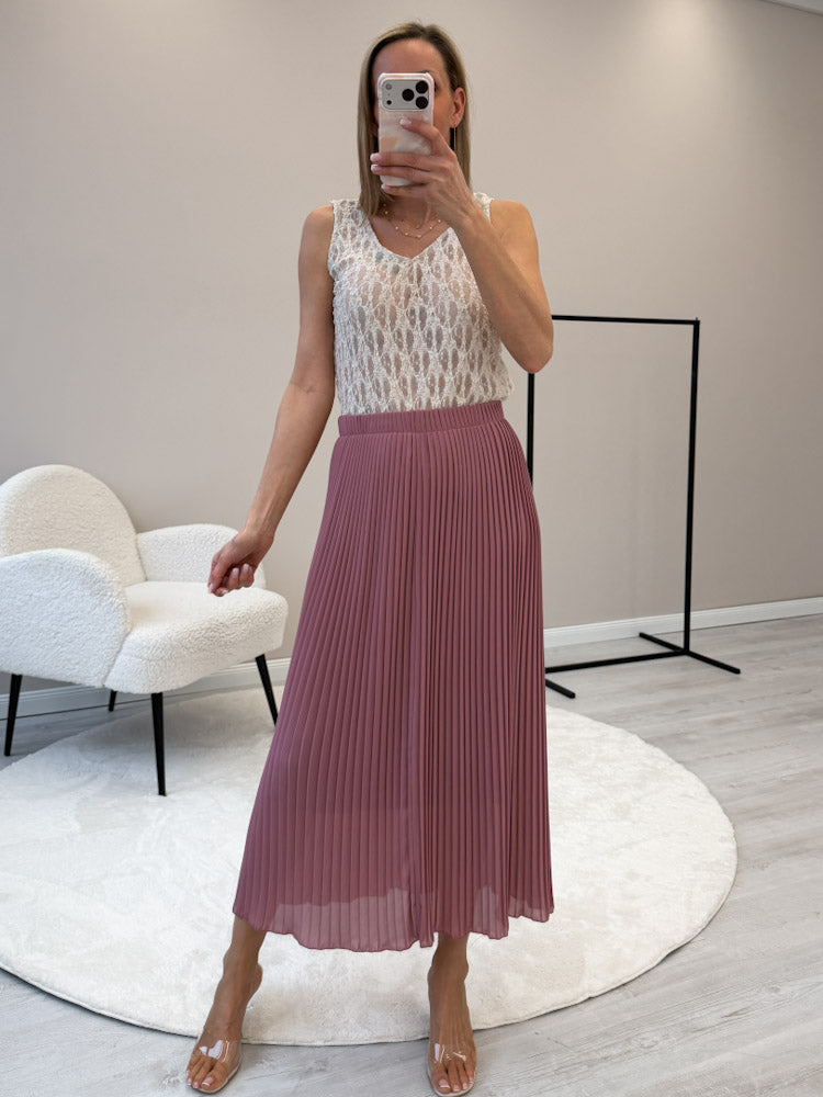 "Skirt" stylischer Plissee Rock - beere